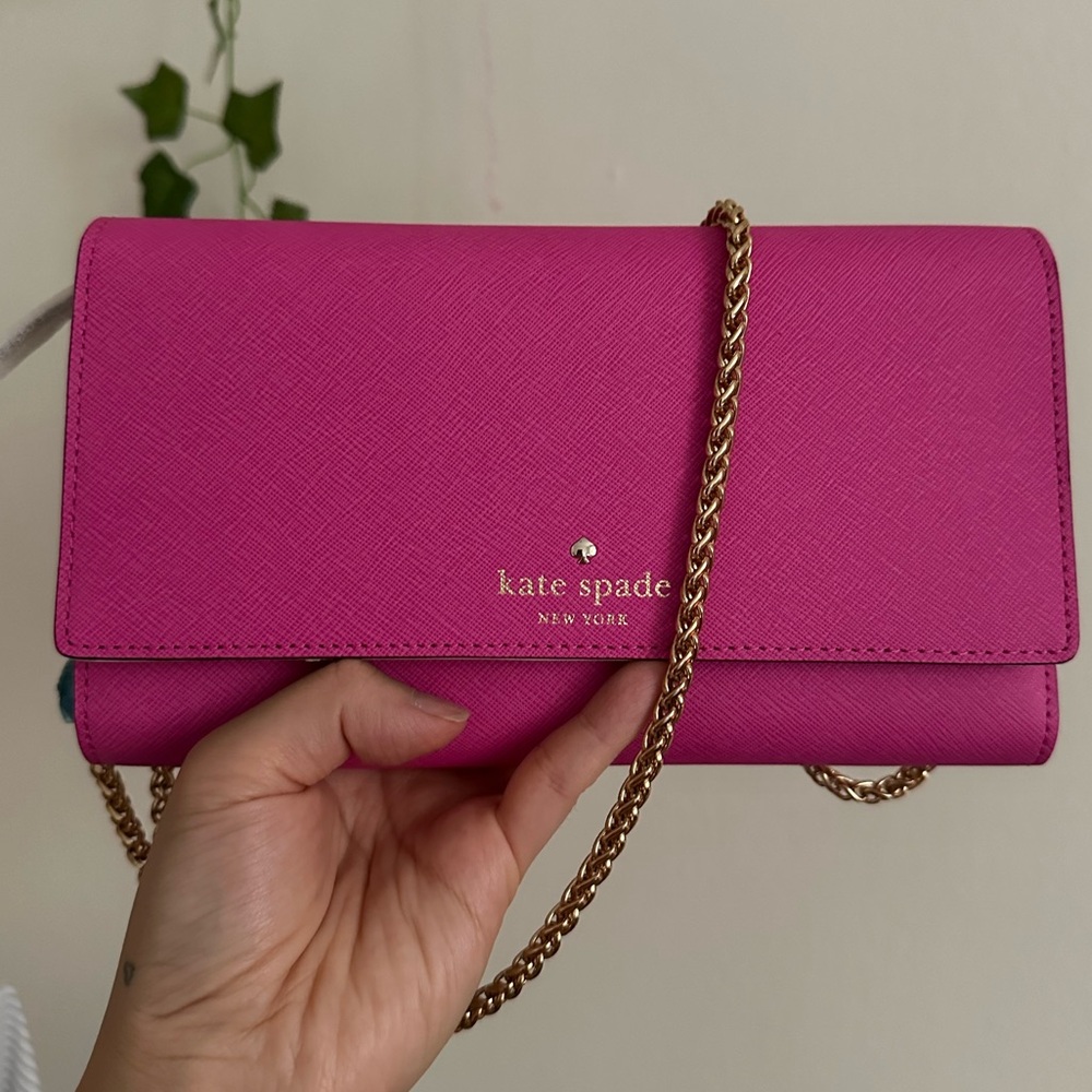 NEW KATE SPADE Wallet with NEW adjustable gold chain